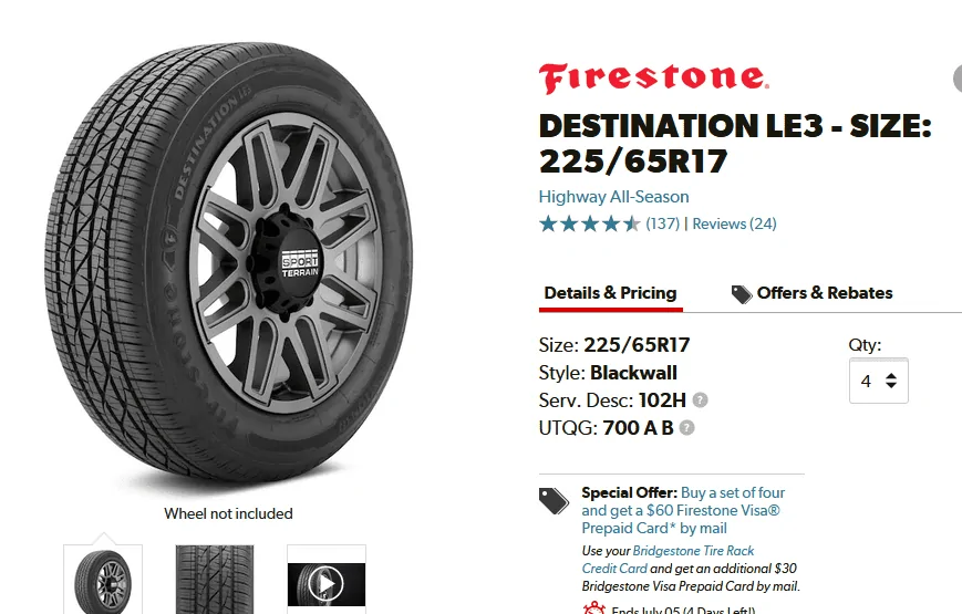 Ford Maverick Lighter Weight Tires 1656804011972