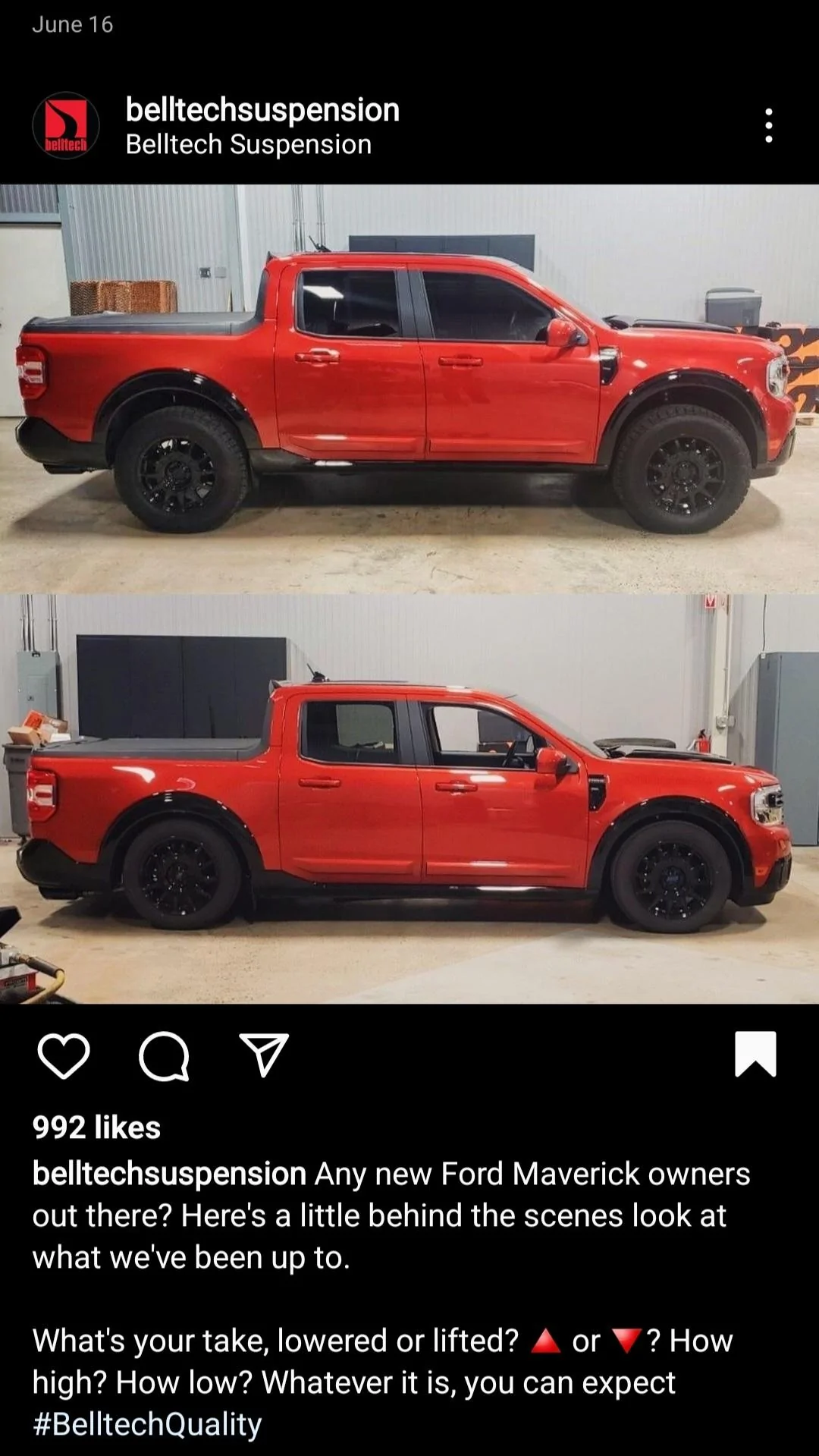 Ford Maverick BellTech will be coming out with lowering kit later this year around mid September. Screenshot_20220706-084406_Instagram