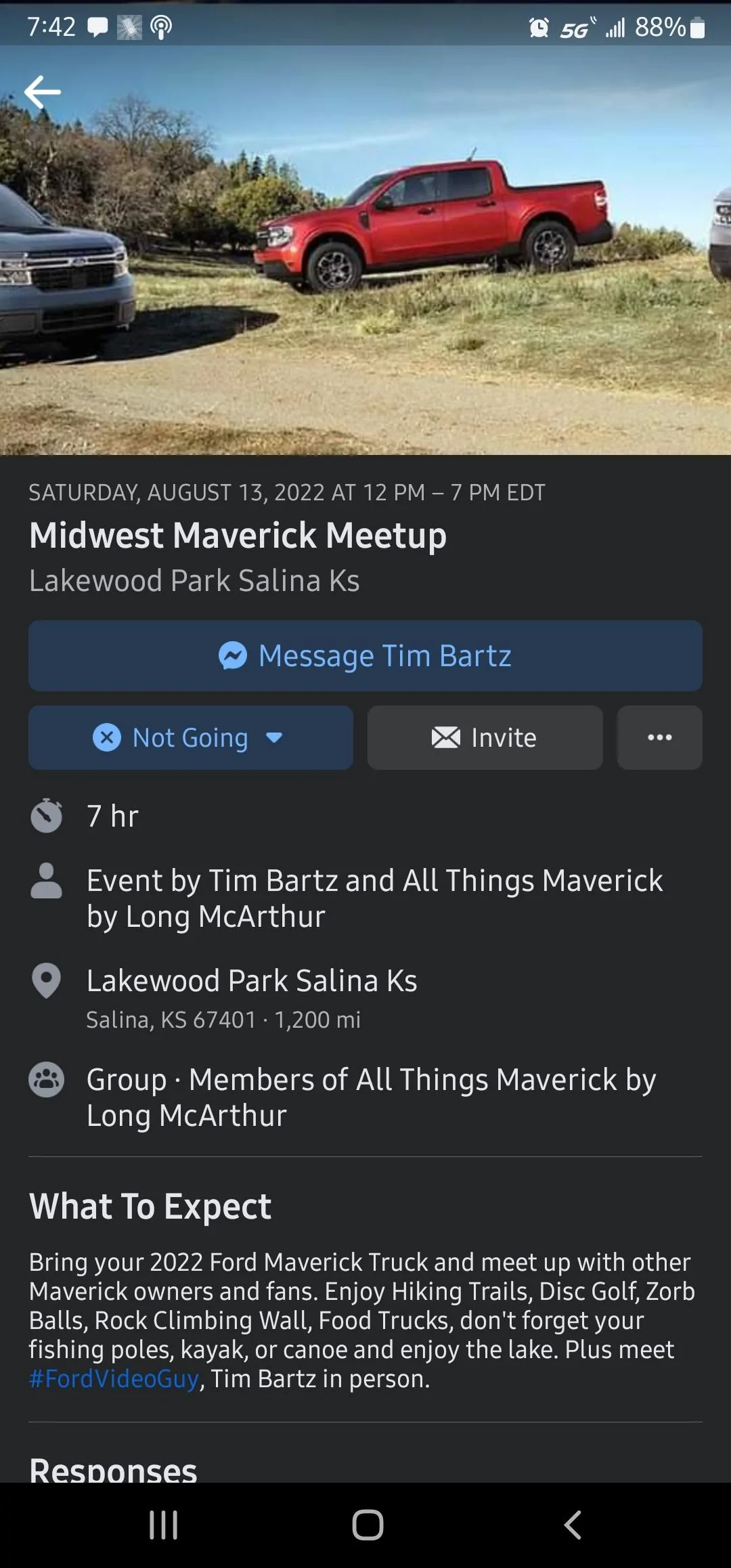 Ford Maverick So I Met Tim Bartz Today Screenshot_20220708-074209_Facebook