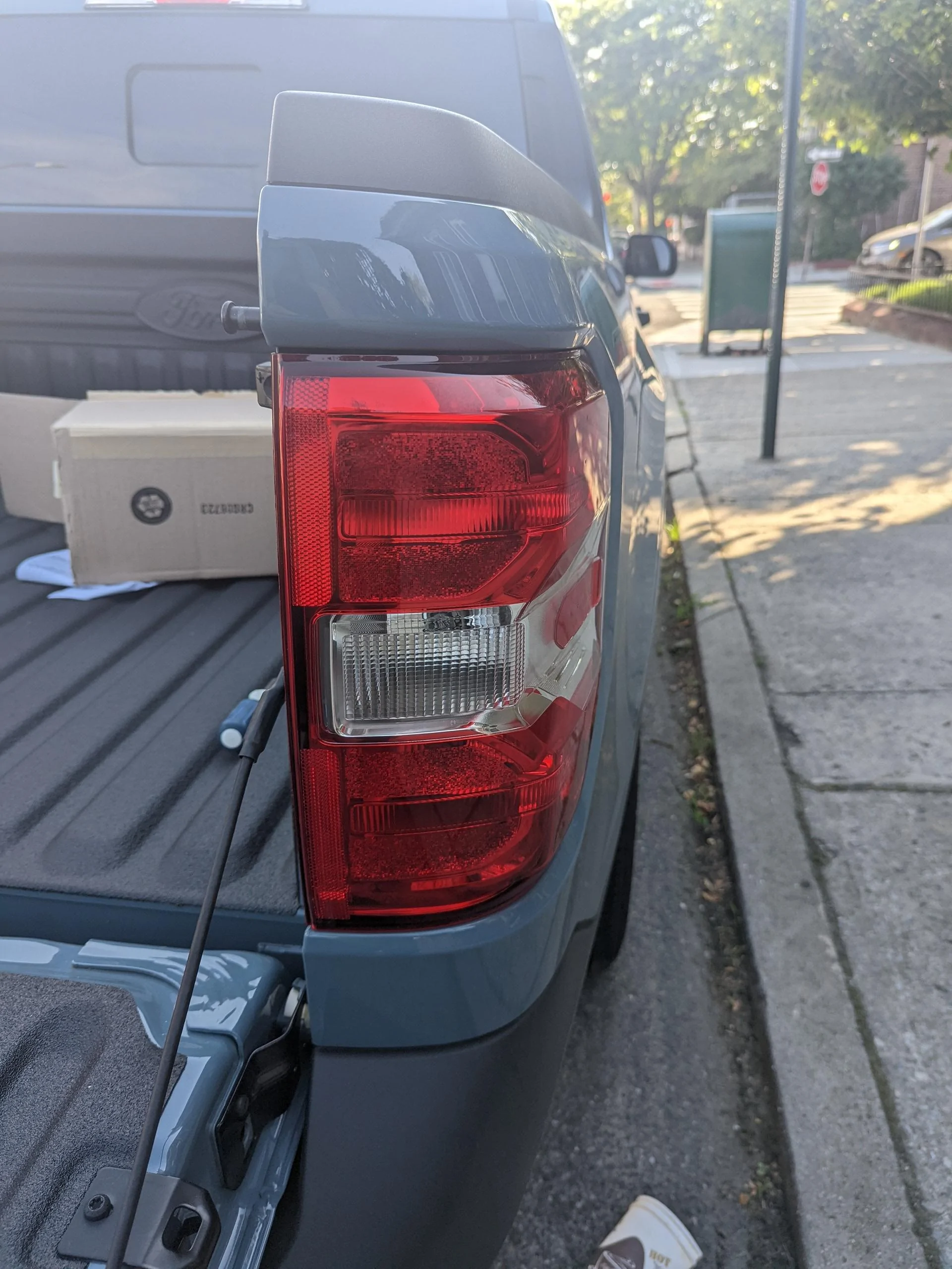 Ford Maverick Rear Passenger Tail Light Damaged by Ebike PXL_20220710_211748577