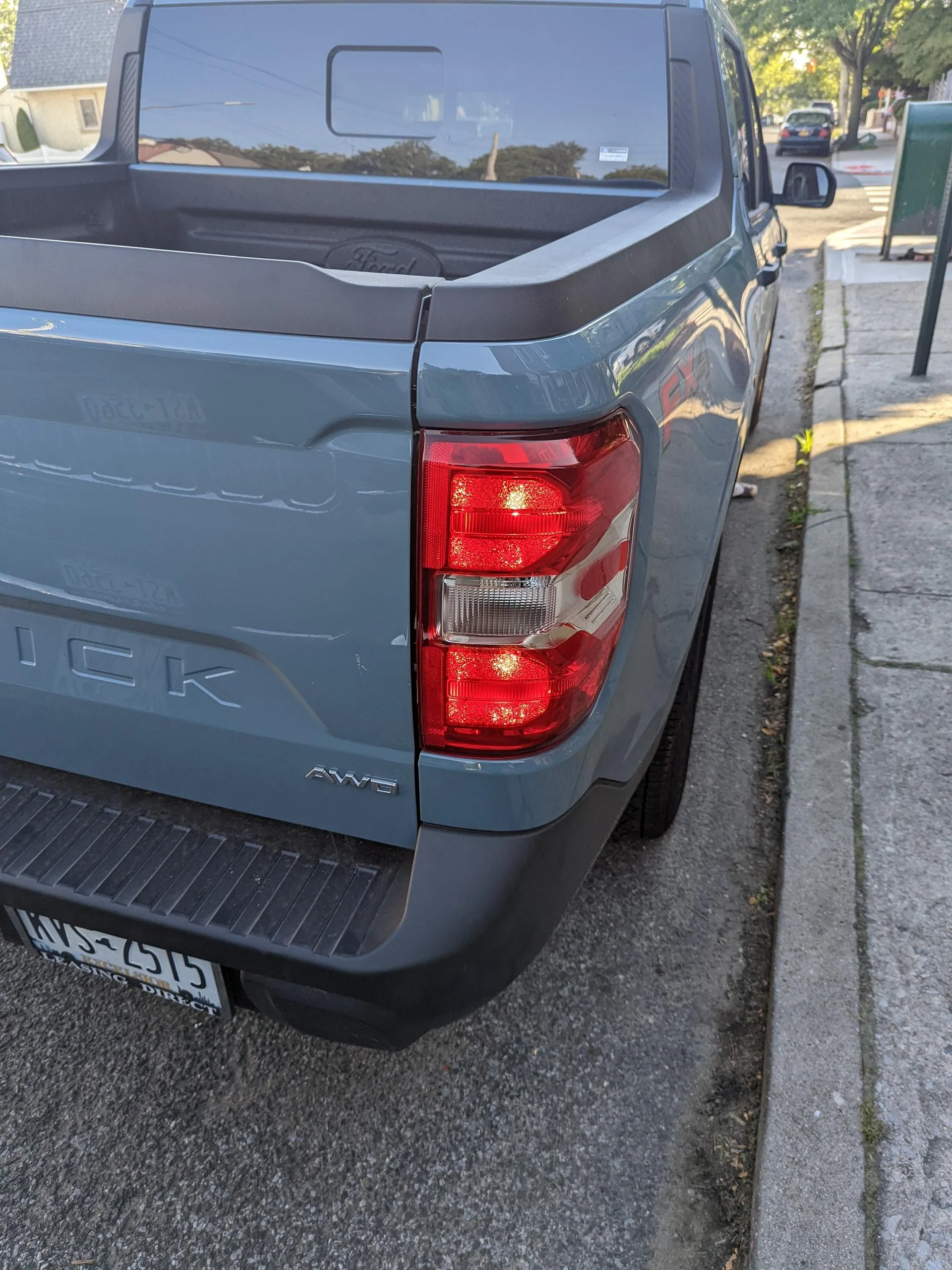 Ford Maverick Rear Passenger Tail Light Damaged by Ebike PXL_20220710_214740776