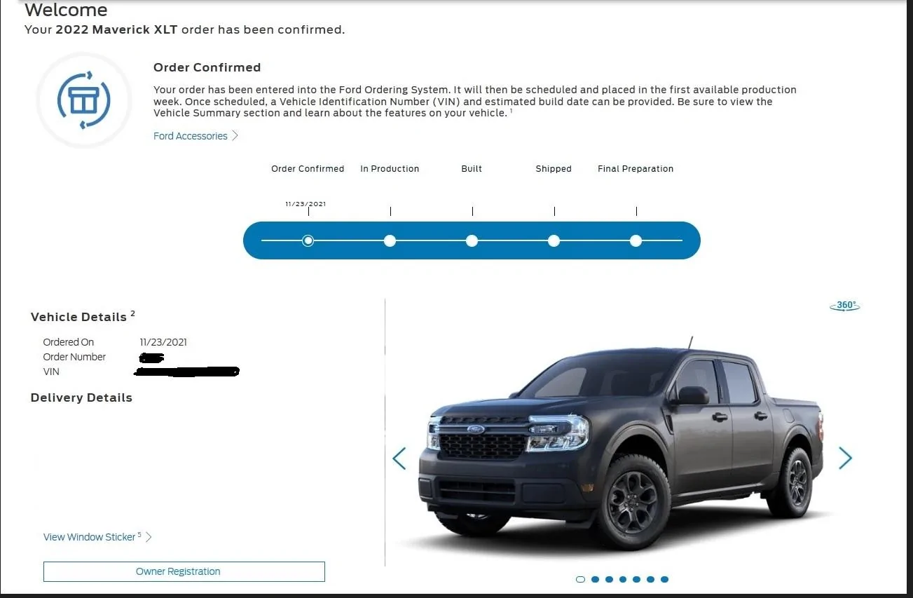 Ford Maverick November Hybrid Orders United Order Confirmed
