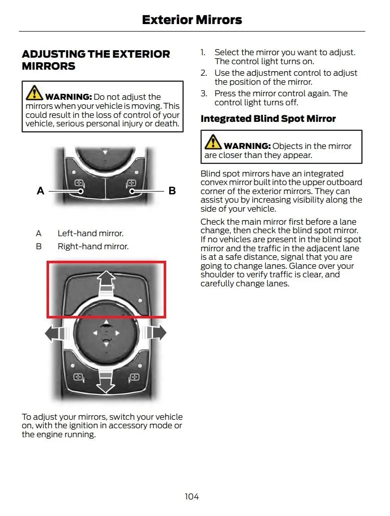 Ford Maverick Button above side mirror adjustments? mirror-controls