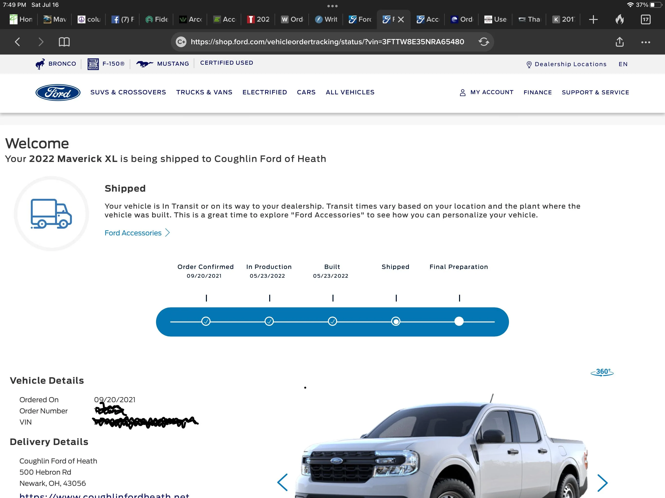 Ford Maverick 📬 New "we're sorry" delay email from Ford -- July 14, 2022 3038E3A3-CD69-420E-BC6C-0A548D446F92