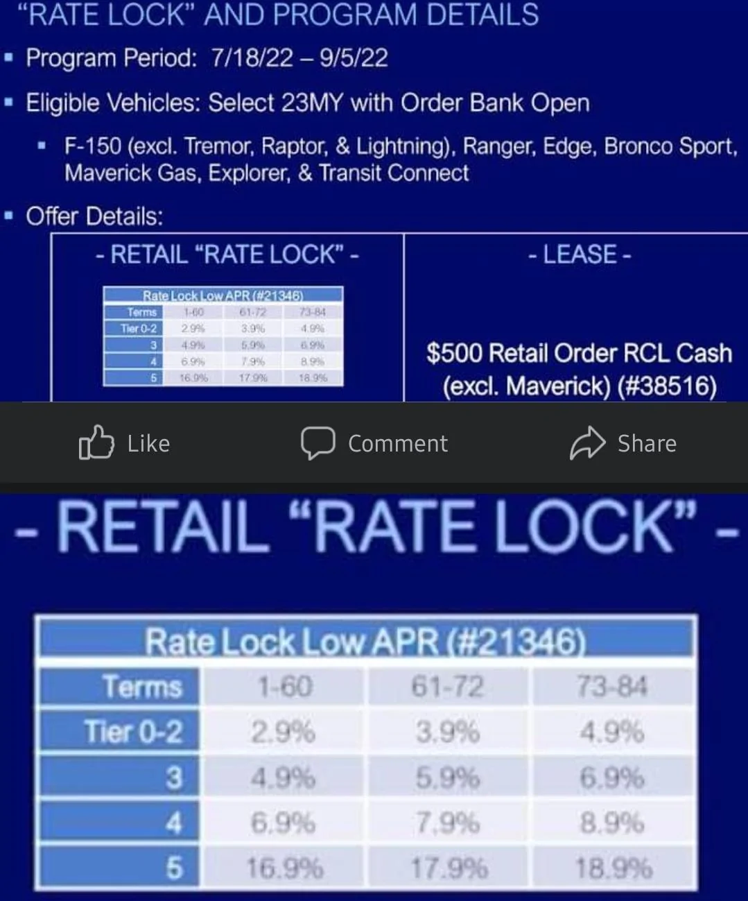 Ford Maverick 2.9% for 60 Months on MY 23 Mav? Screenshot_20220716-142032_Facebook