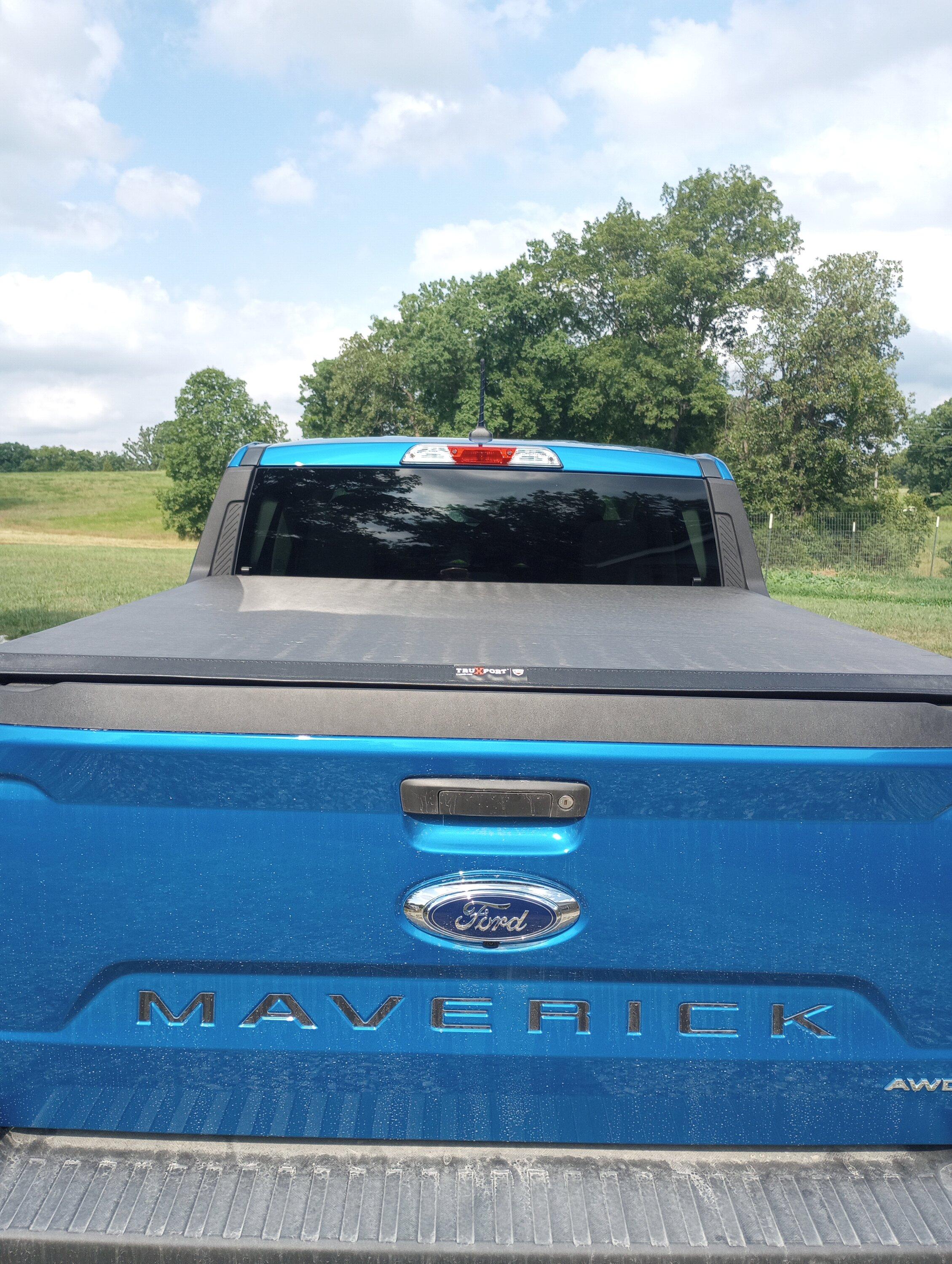 Ford Maverick Tailgate lettering on ALTO BLUE IMG_20220717_164549807