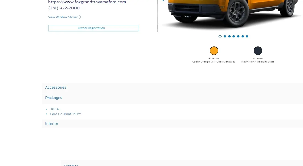 Ford Maverick My tracker page not showing some options Package.Tracking