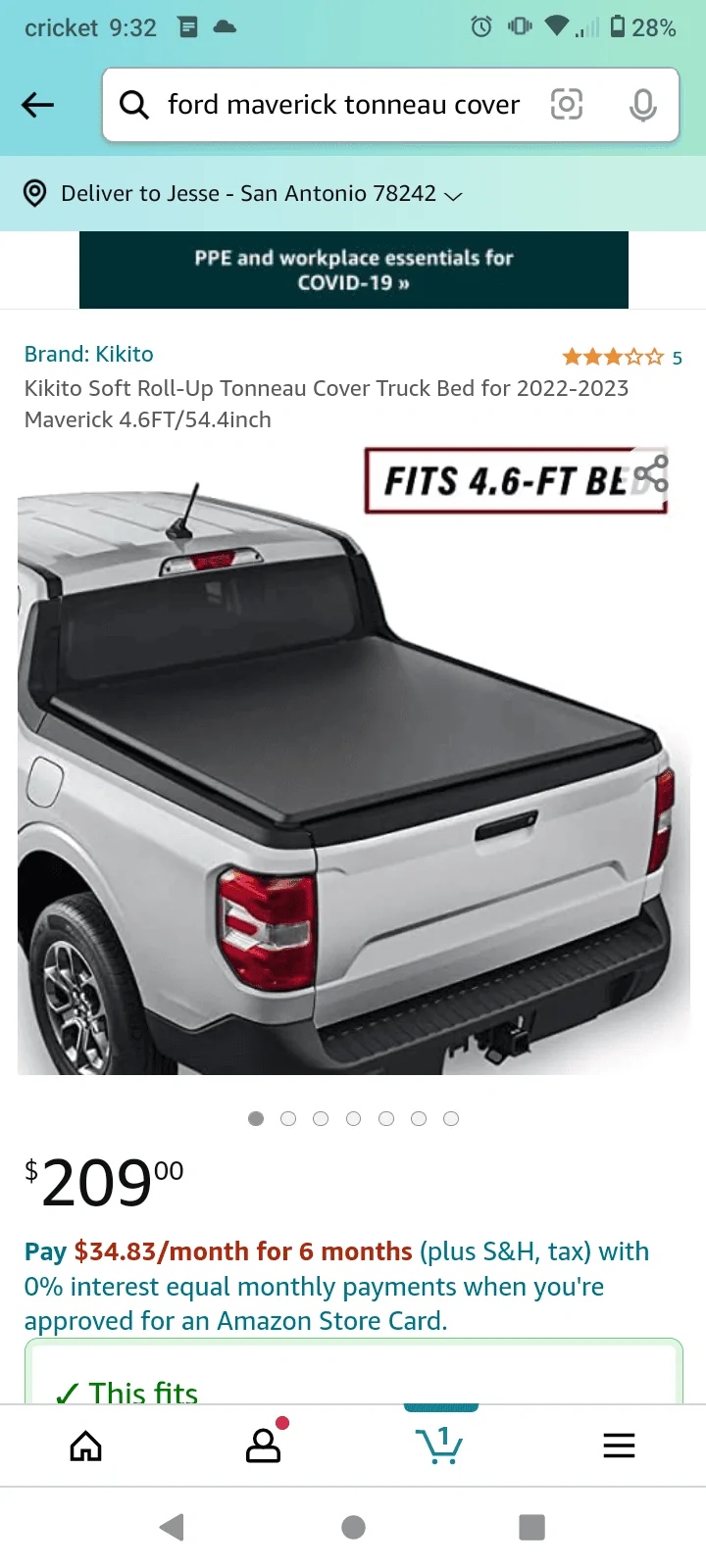 Ford Maverick Amazon soft tonneau cover Screenshot_20220728-213257