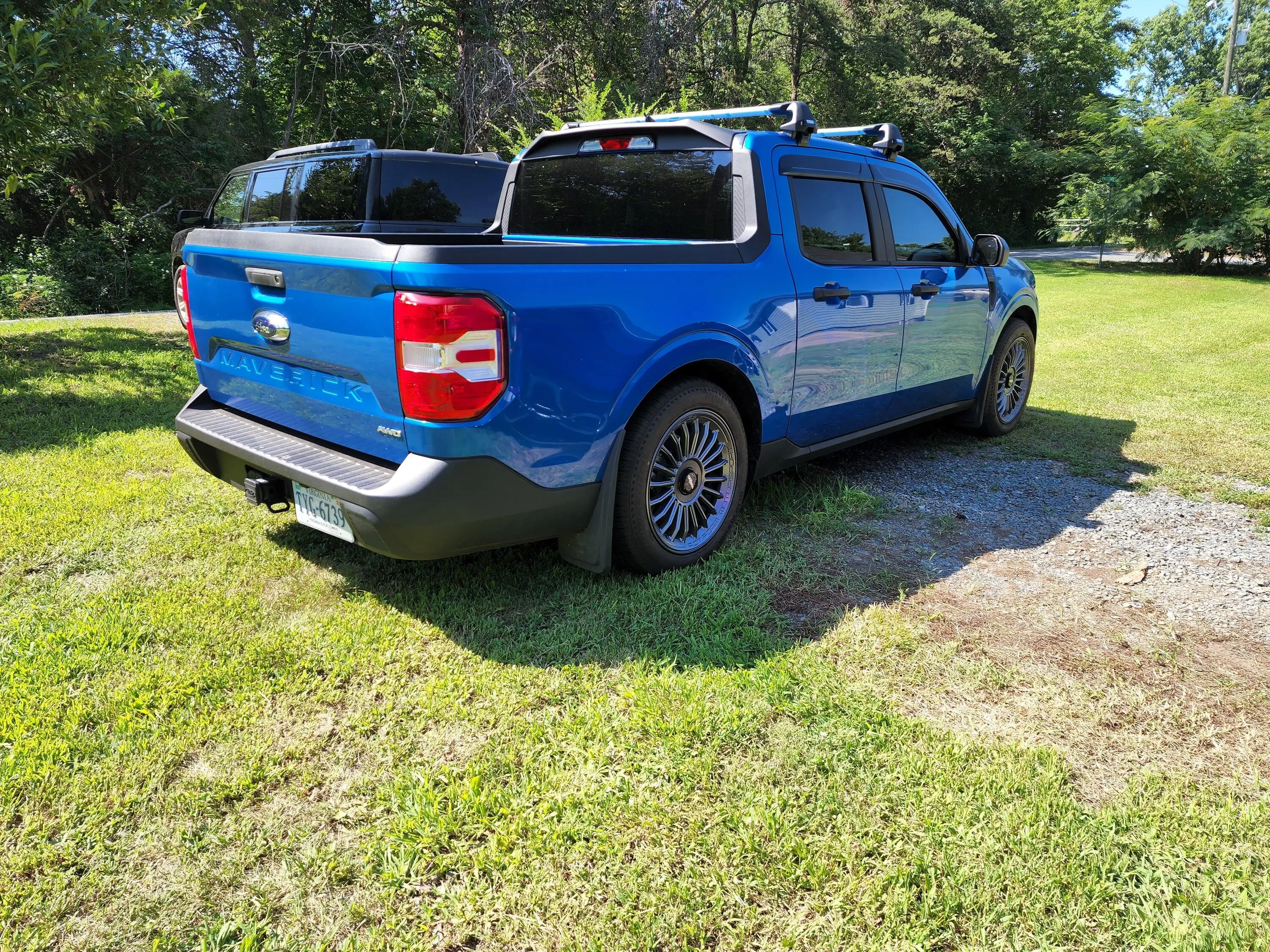 Ford Maverick 19" Rotiform BUC-M wheels on Velocity Blue XL Maverick 20220723_154041