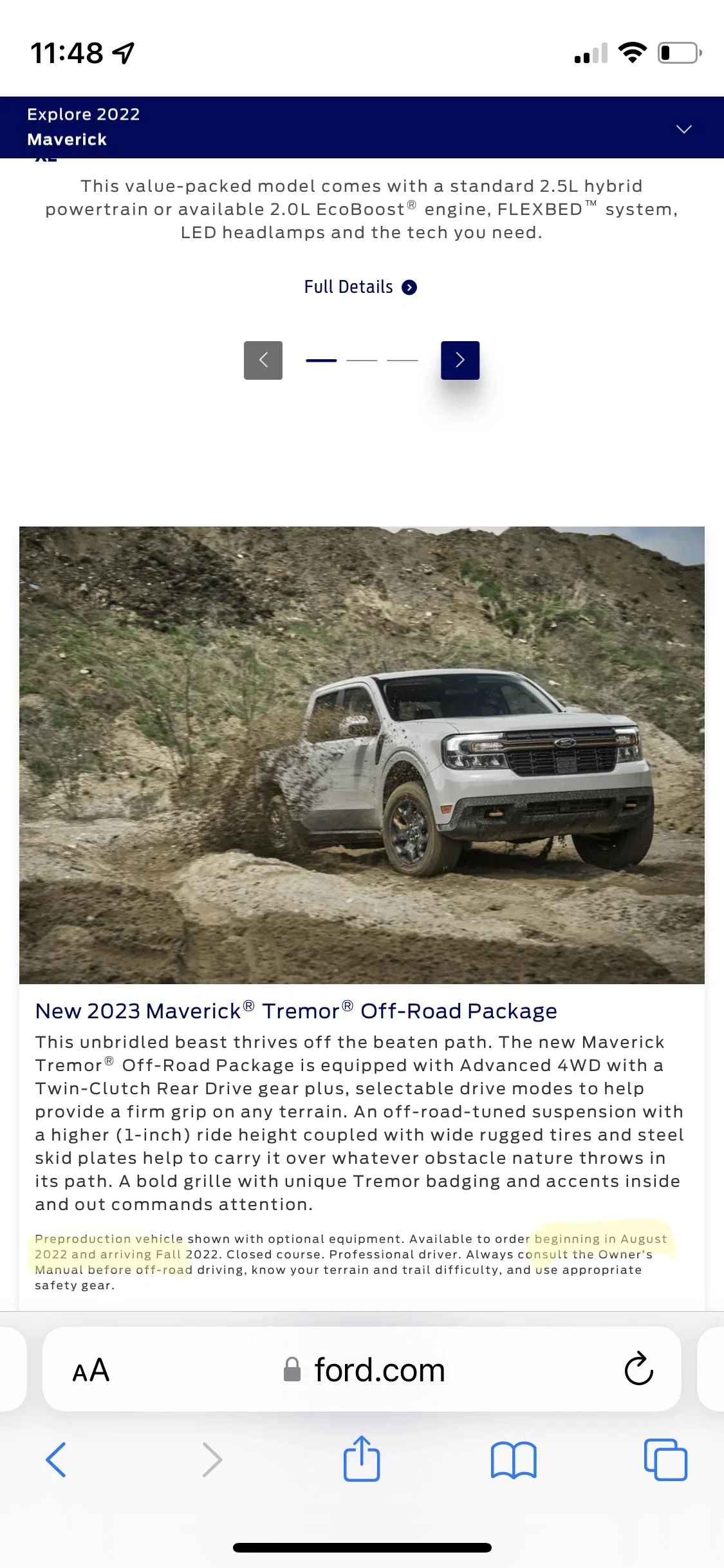 Ford Maverick 🗓 2023 Maverick ordering now starts SEPTEMBER 15 (not August 2) 55ABE170-1194-4DCA-A493-45AB5ECC5D47