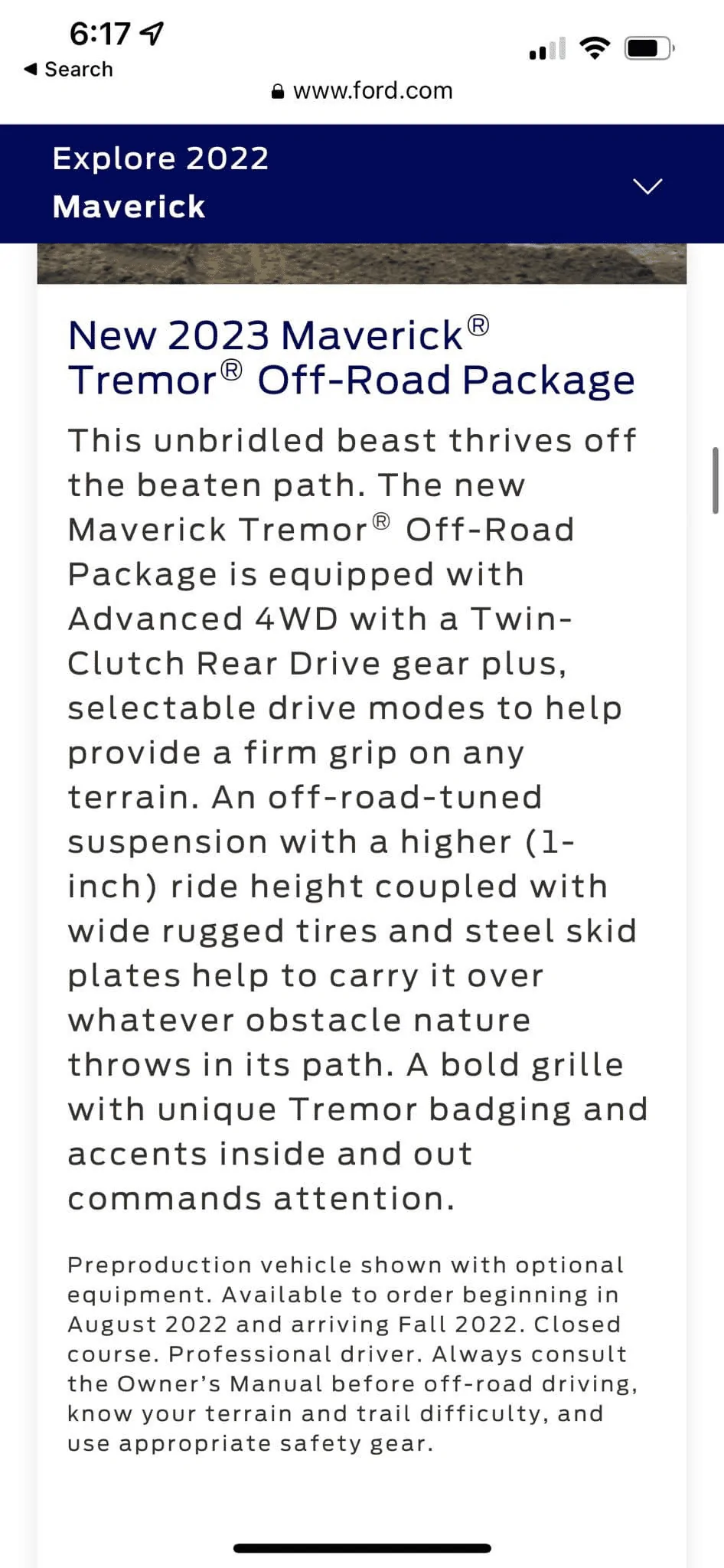 Ford Maverick Maverick TREMOR Off-Road Package Details Revealed (Then Pulled)! 1659204685328