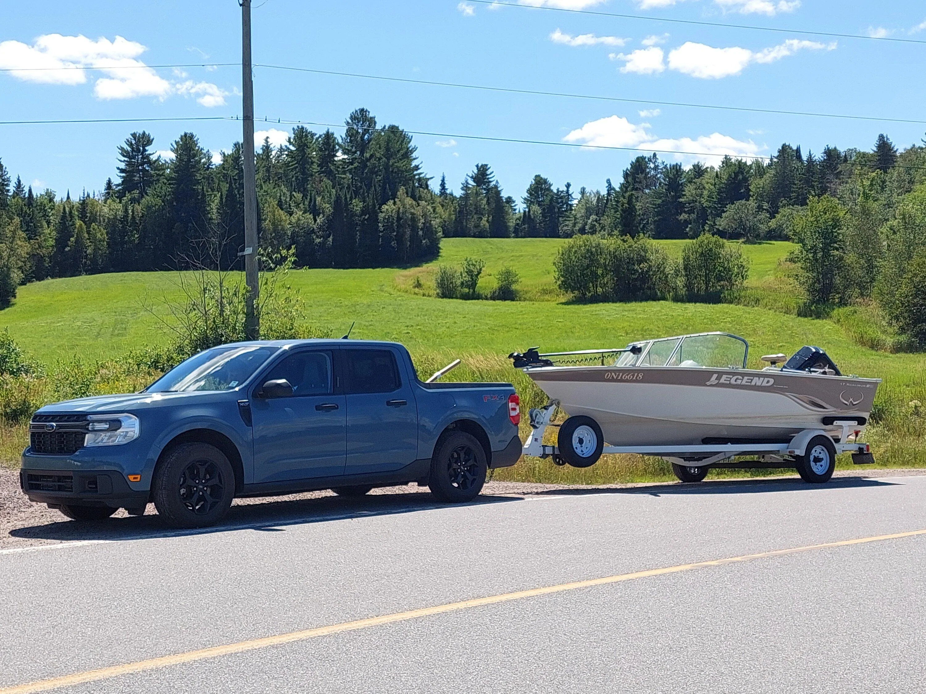 Ford Maverick Putting the Maverick to Work, ATV Hauling and Pulling the Boat 20220726_144852