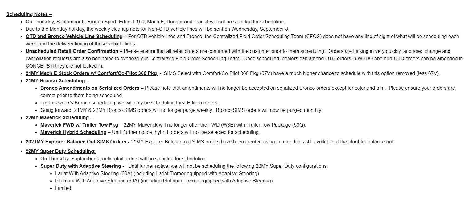 Ford Maverick Hybrid Maverick orders will not be scheduled until further notice - per dealer bulletin 1631044064809