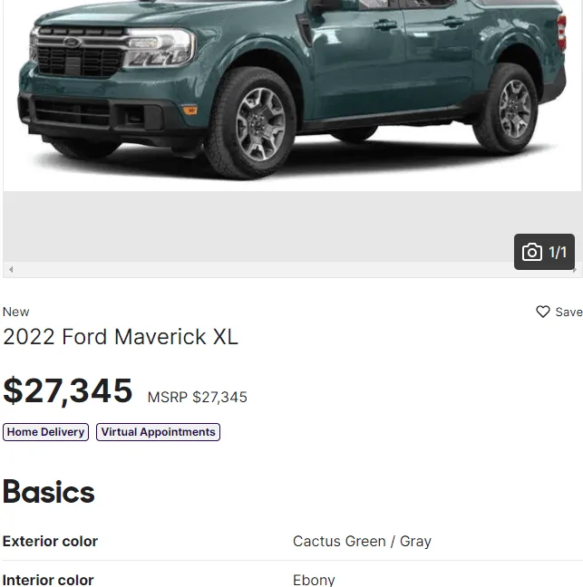 Ford Maverick Dealer Truck ?? 1631063462439