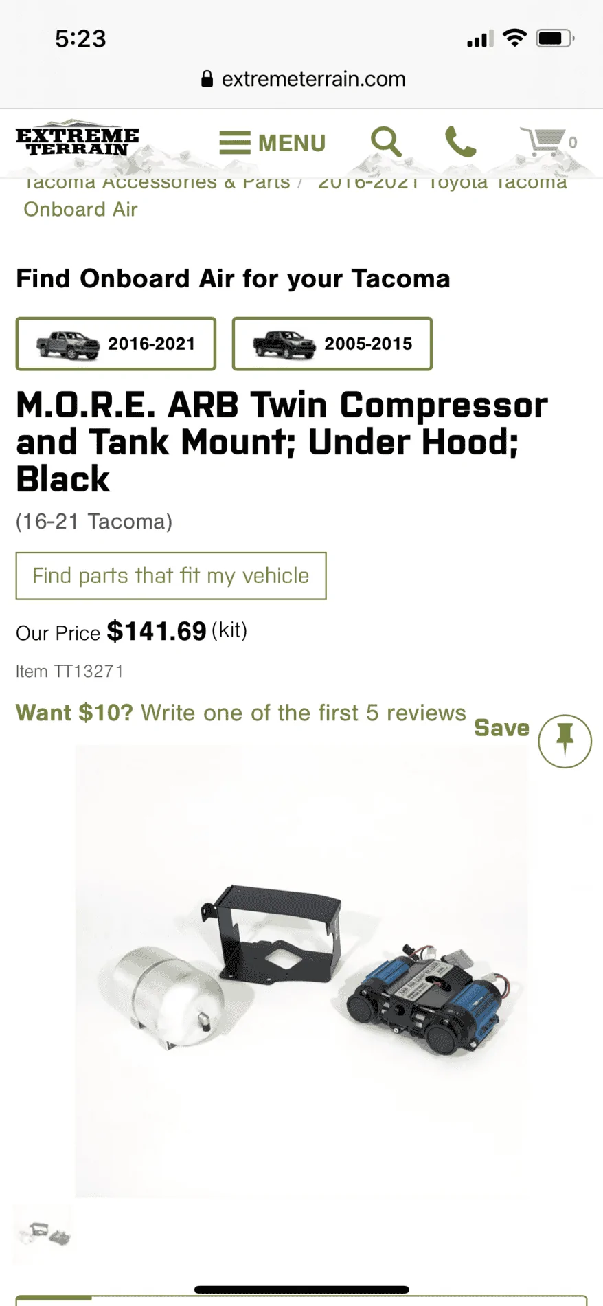 Ford Maverick Air Compressor for Bed Compartment 7888AE40-3815-40B9-8CD9-4267098B070A