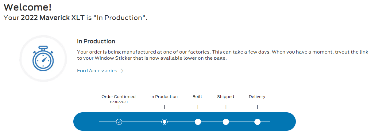 Ford Maverick Mavericks now hitting "In Production" status on Ford tracker. Has Yours? 1631625806279