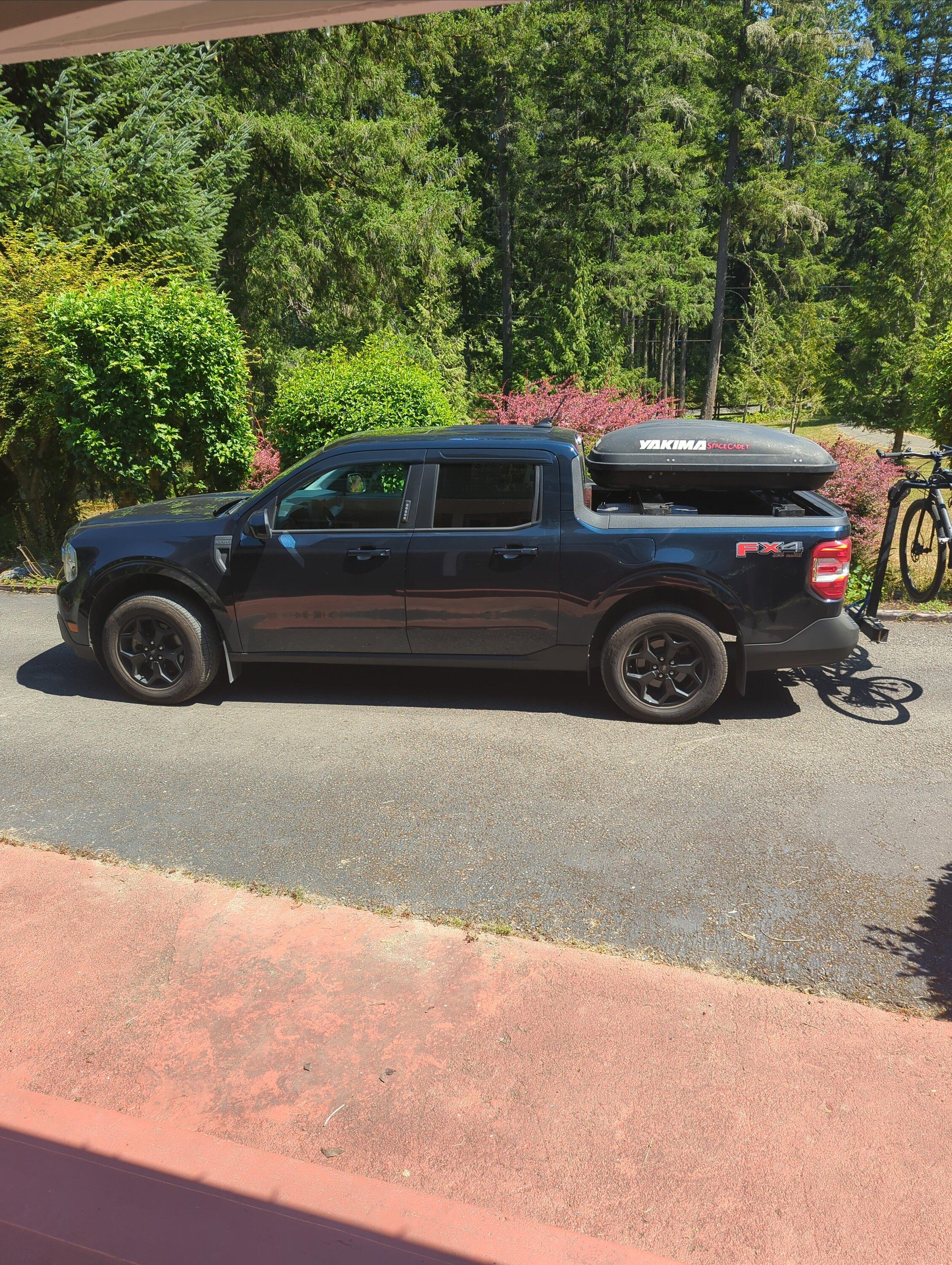 Ford Maverick Set for adventure... Yakima Space Cadet installed on my DIY rear bed rack IMG_20220729_141730_01