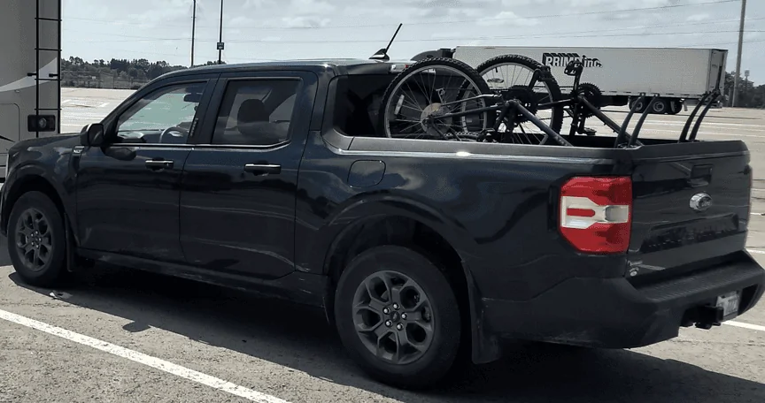 Ford Maverick Fitting bike in the bed 1659712096858