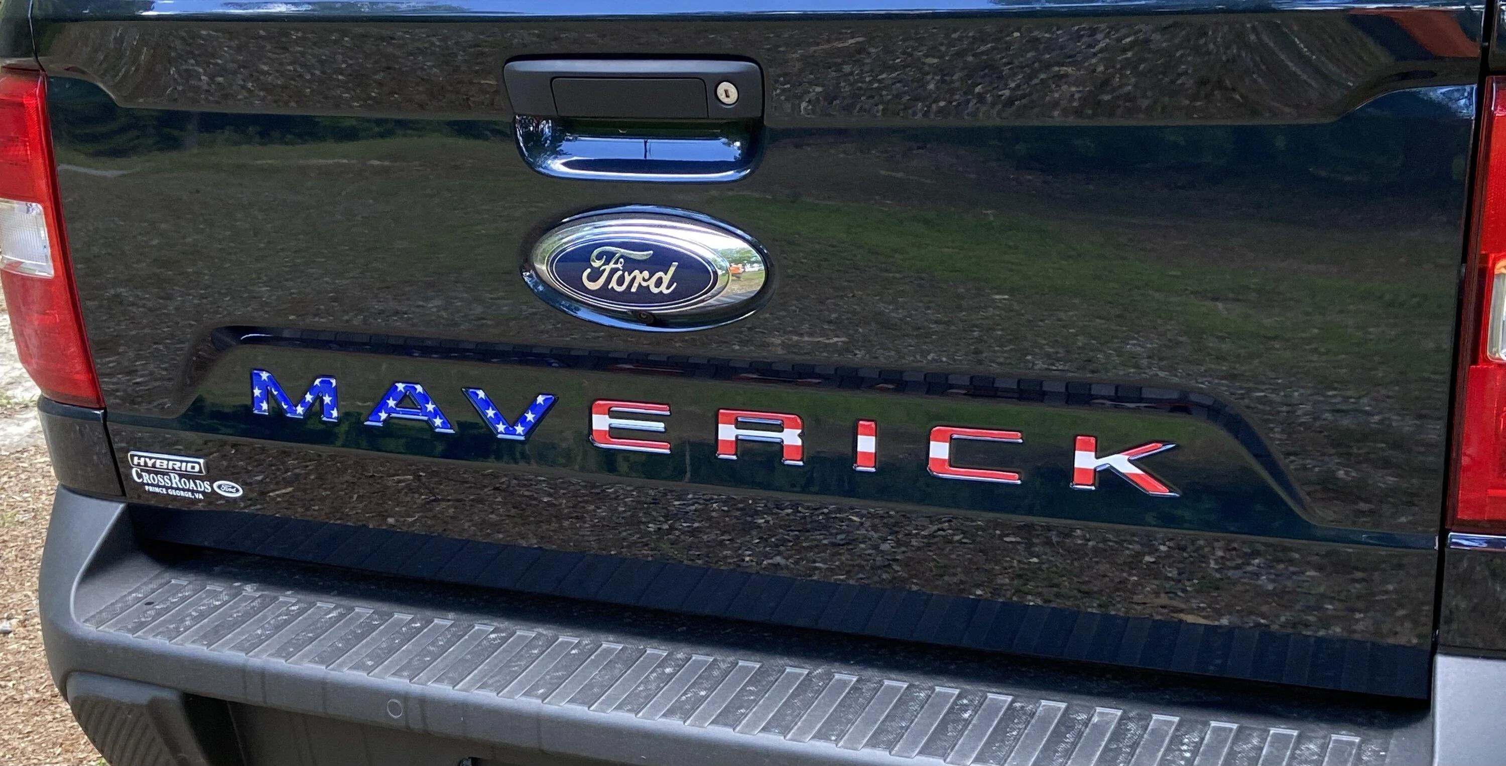 Ford Maverick Tailgate lettering on ALTO BLUE 614D1264-619D-4389-A4D4-99B4E4F1A1A0