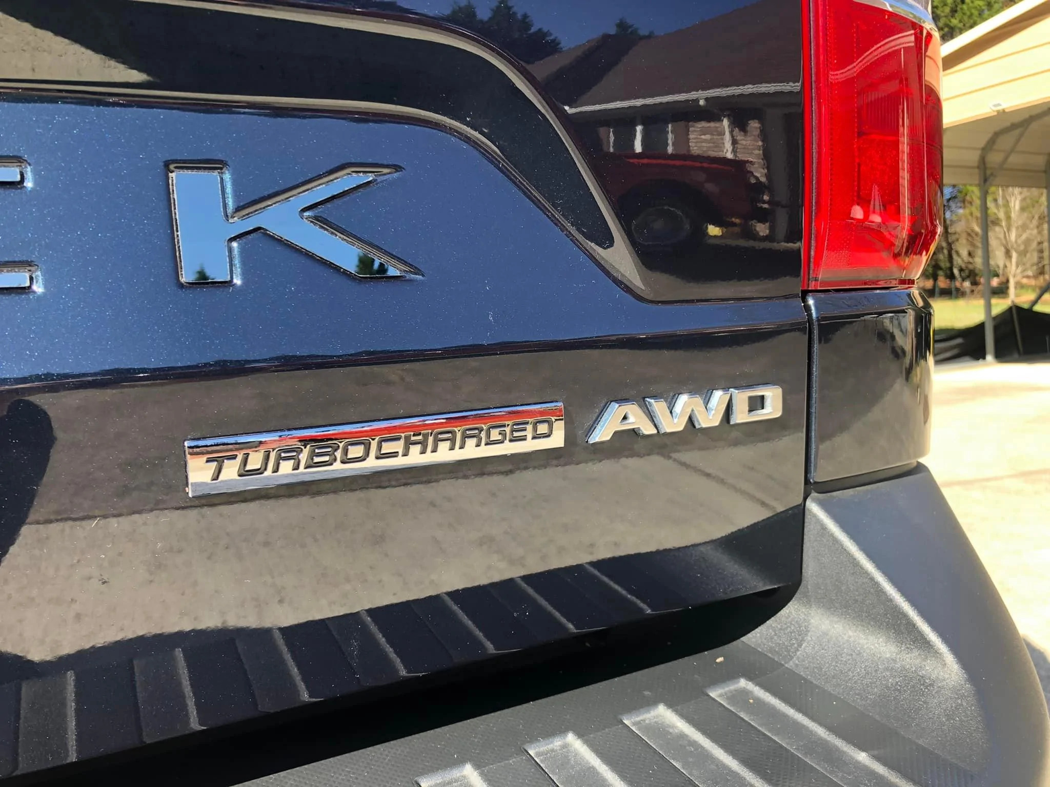 Ford Maverick Tailgate lettering on ALTO BLUE Tailgate Lettering
