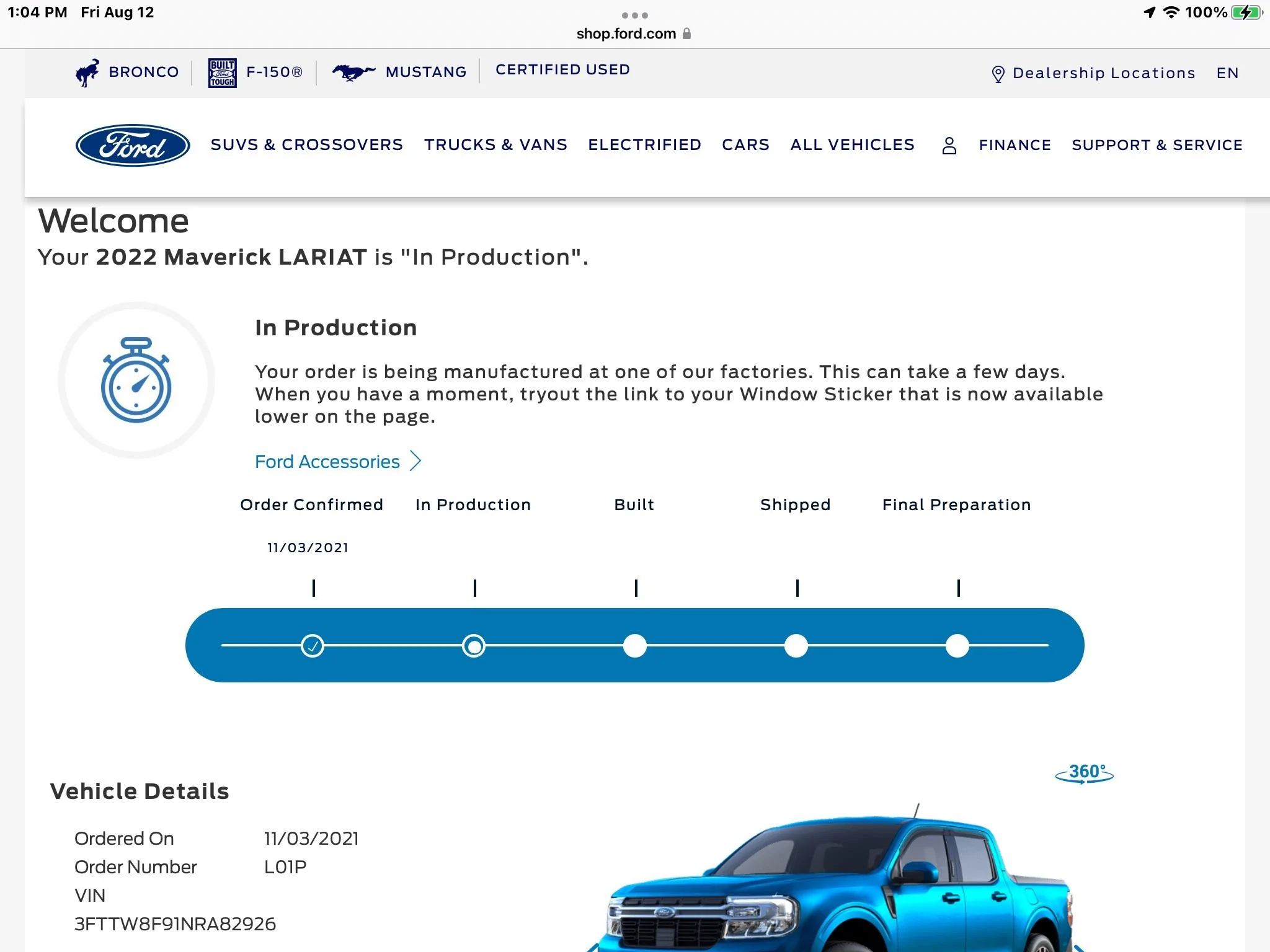 Ford Maverick Maverick Order , E06BECA8-5FFC-4721-BEC8-699D1EC73807