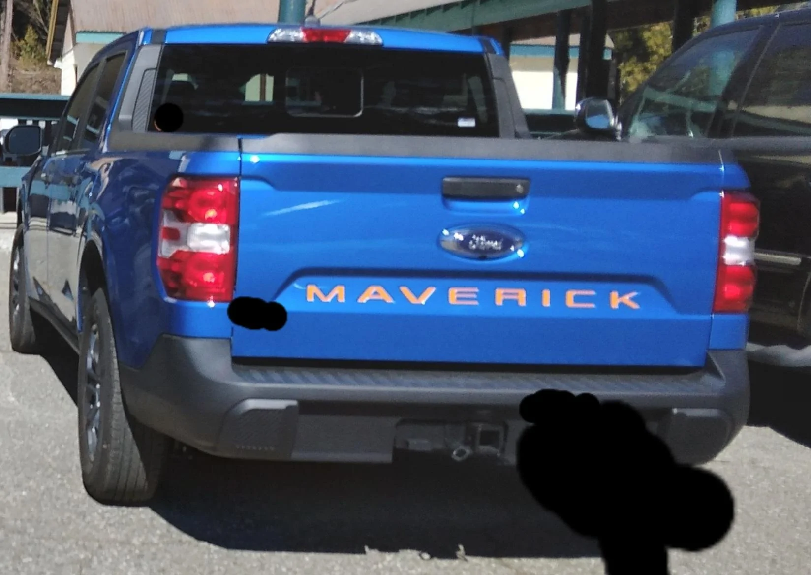 Ford Maverick Tailgate Lettering- Black or Chrome? (Velocity Blue Paint) 20220221_114439