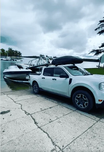 Ford Maverick Launching a 18’ fibreglass boat 1660578769985