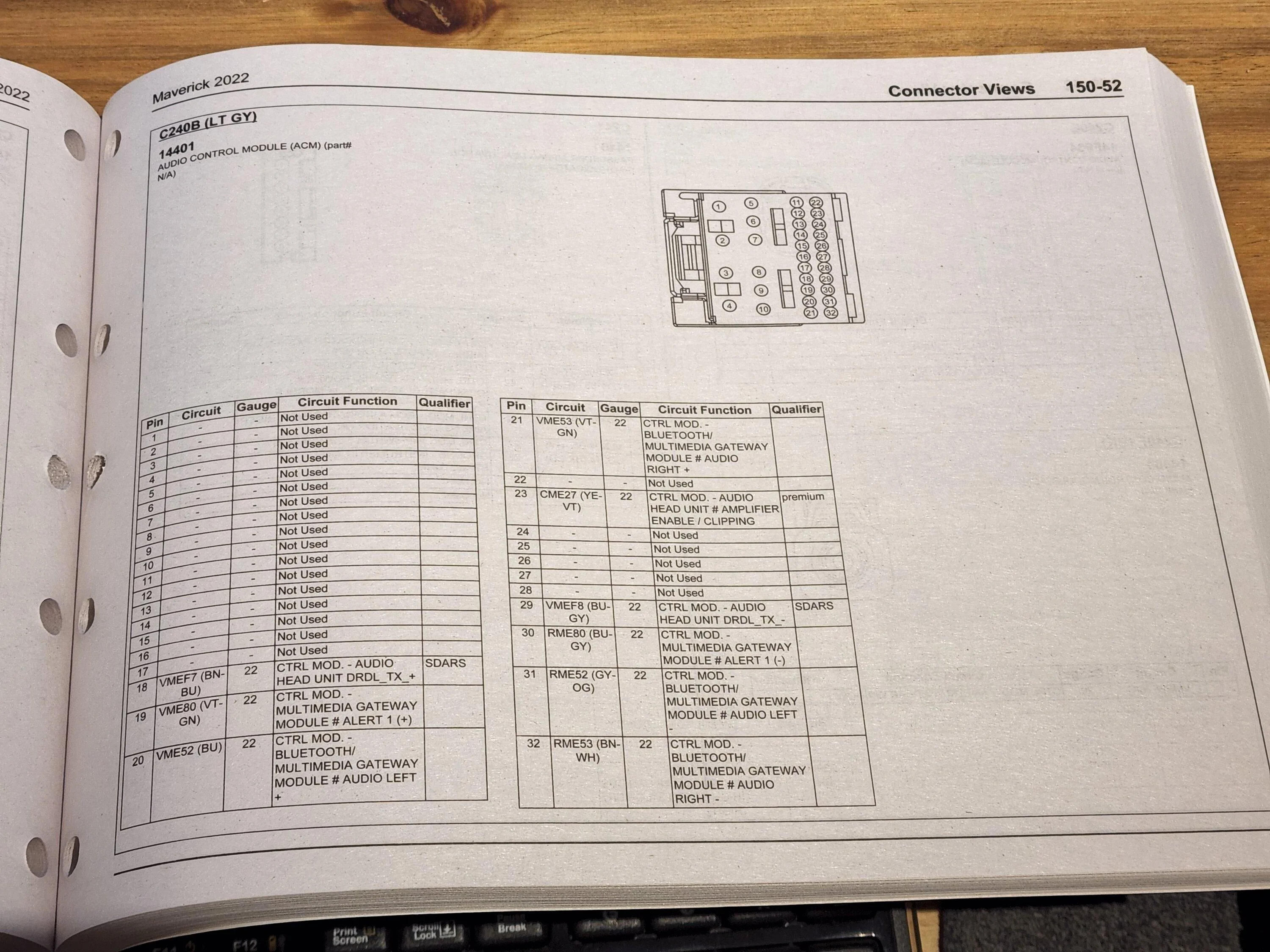 Ford Maverick What is the correct wire to splice into for remote in audio harness? 20220818_173858