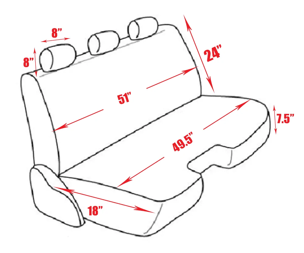 Ford Maverick 2022 Ford Maverick XL Seat Dimensions Rear
