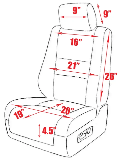 Ford Maverick 2022 Ford Maverick XL Seat Dimensions Front