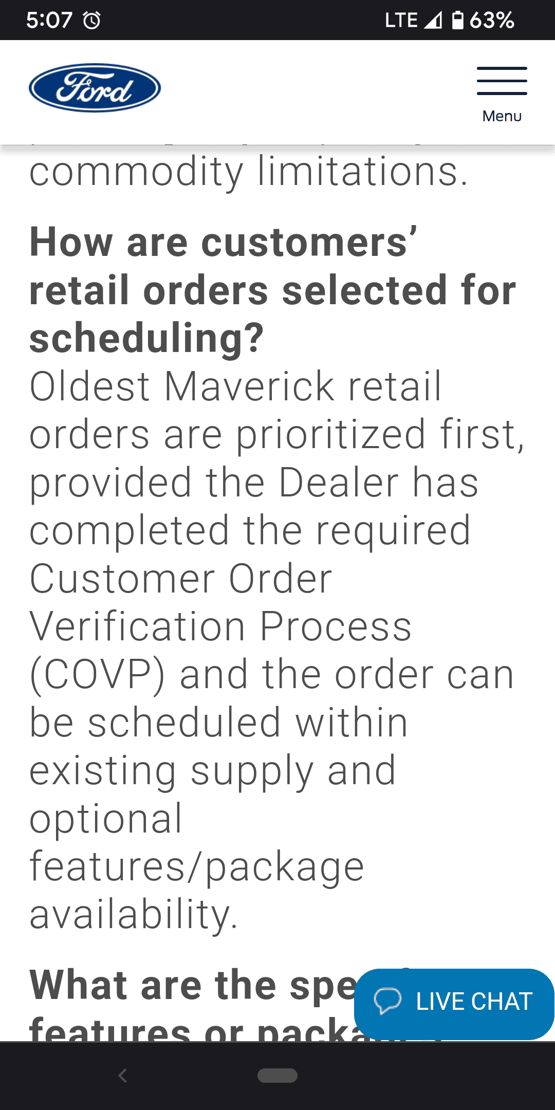 Ford Maverick Ford: Maverick orders are now scheduled in the order they are received Screenshot_20220824-170740