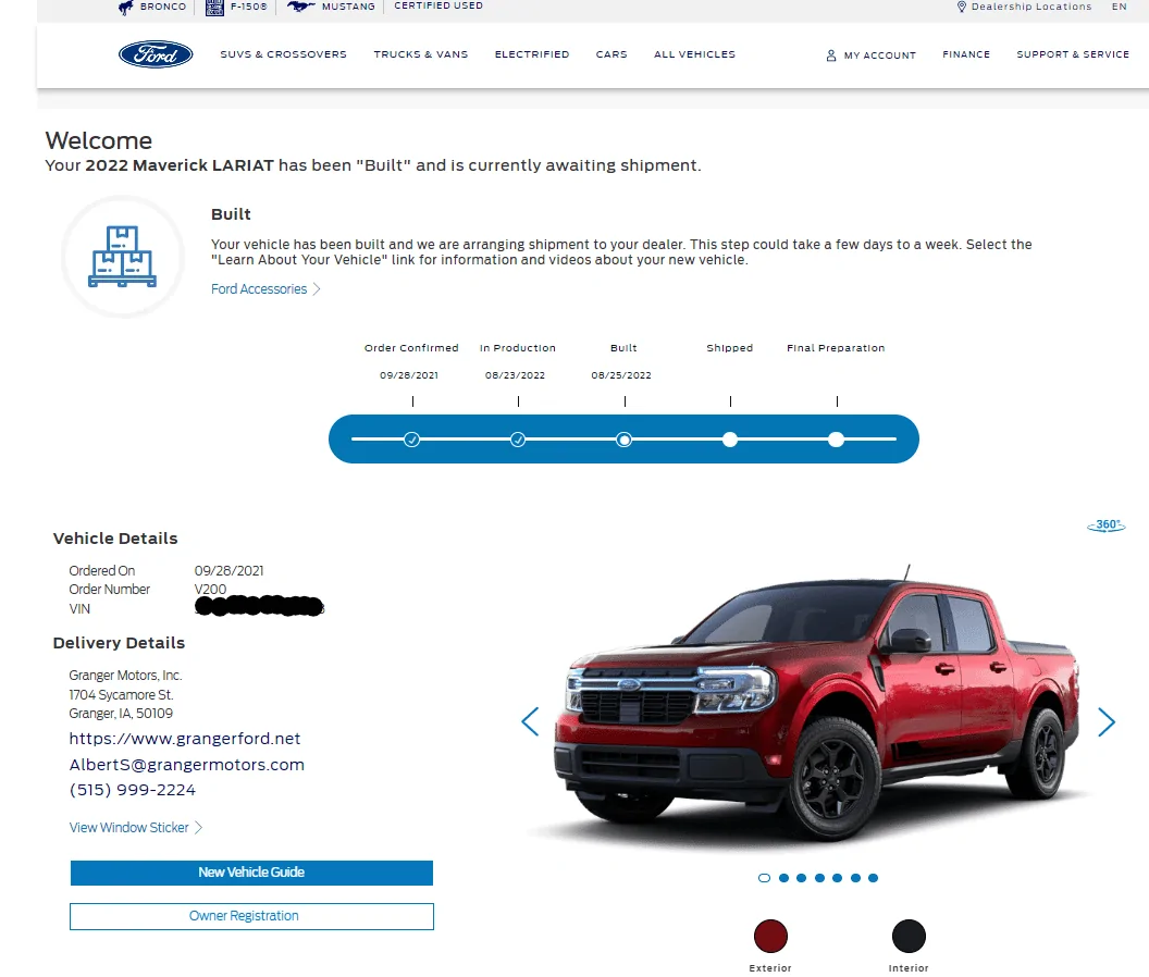 Ford Maverick Ford trackers and dealer saying different things 1661517694860
