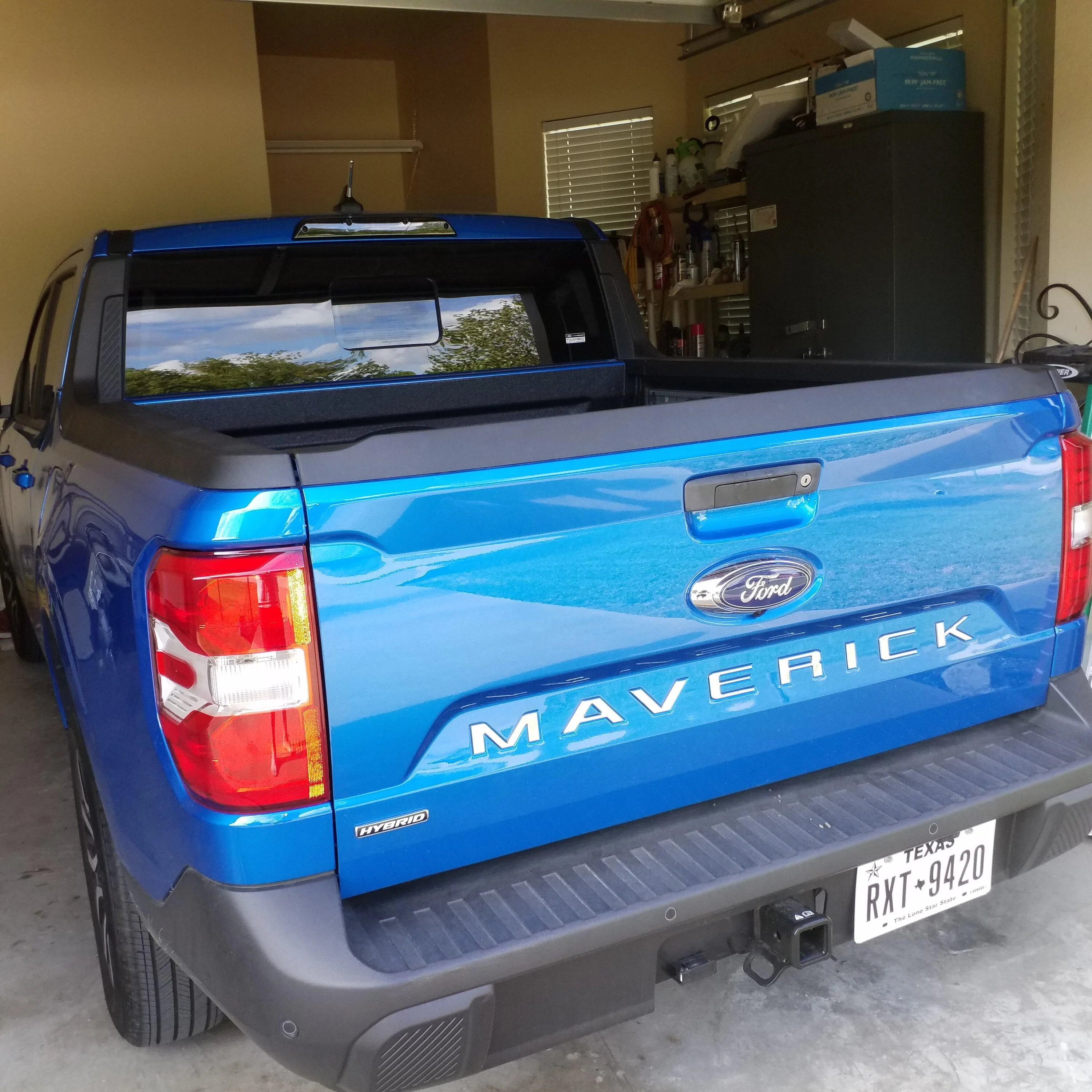 Ford Maverick Tailgate Lettering- Black or Chrome? (Velocity Blue Paint) 20220826_095115