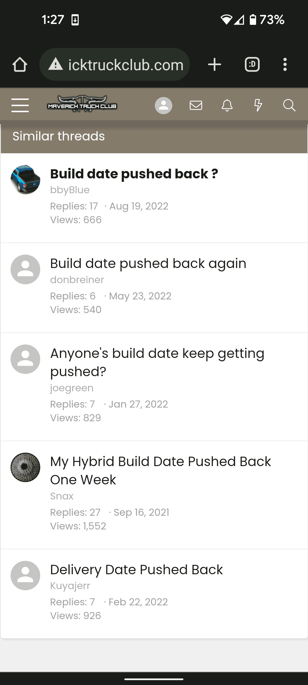 Ford Maverick Build date keeps getting pushed back Screenshot_20220827-132734