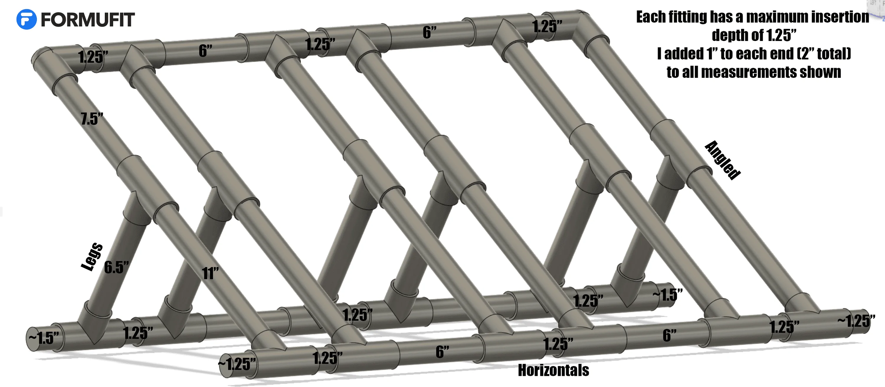 Ford Maverick DIY FORMUFIT PVC Fat-Tire Bike Rack BikeRack3DLabled