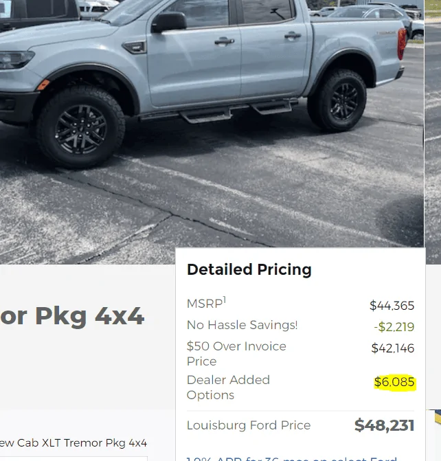 Ford Maverick Selling below MSRP 1661812830926