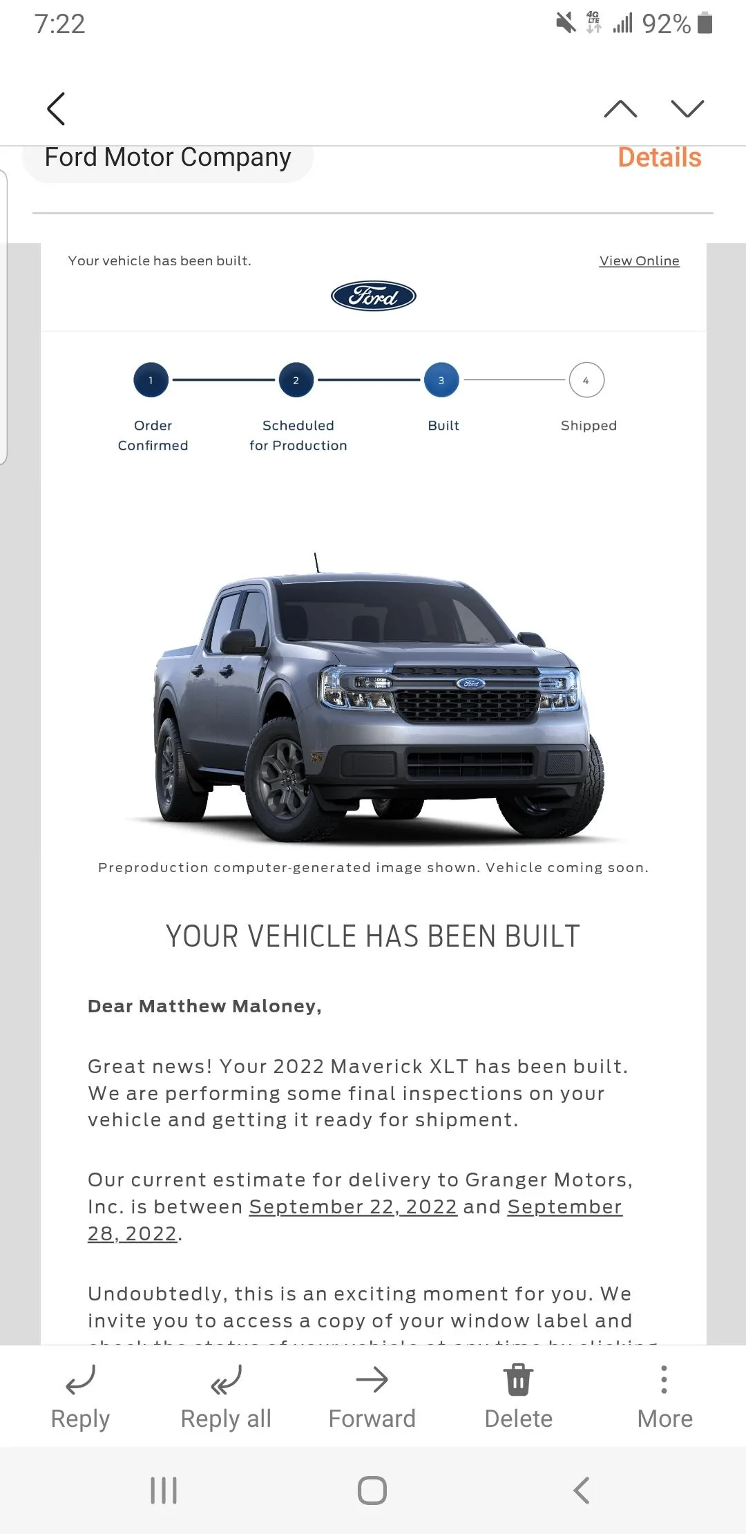 Ford Maverick I Got It At Granger for $3k Off Thread Screenshot_20220902-072208_Email