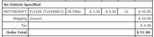 Ford Maverick Motocraft filters Oil_Rock