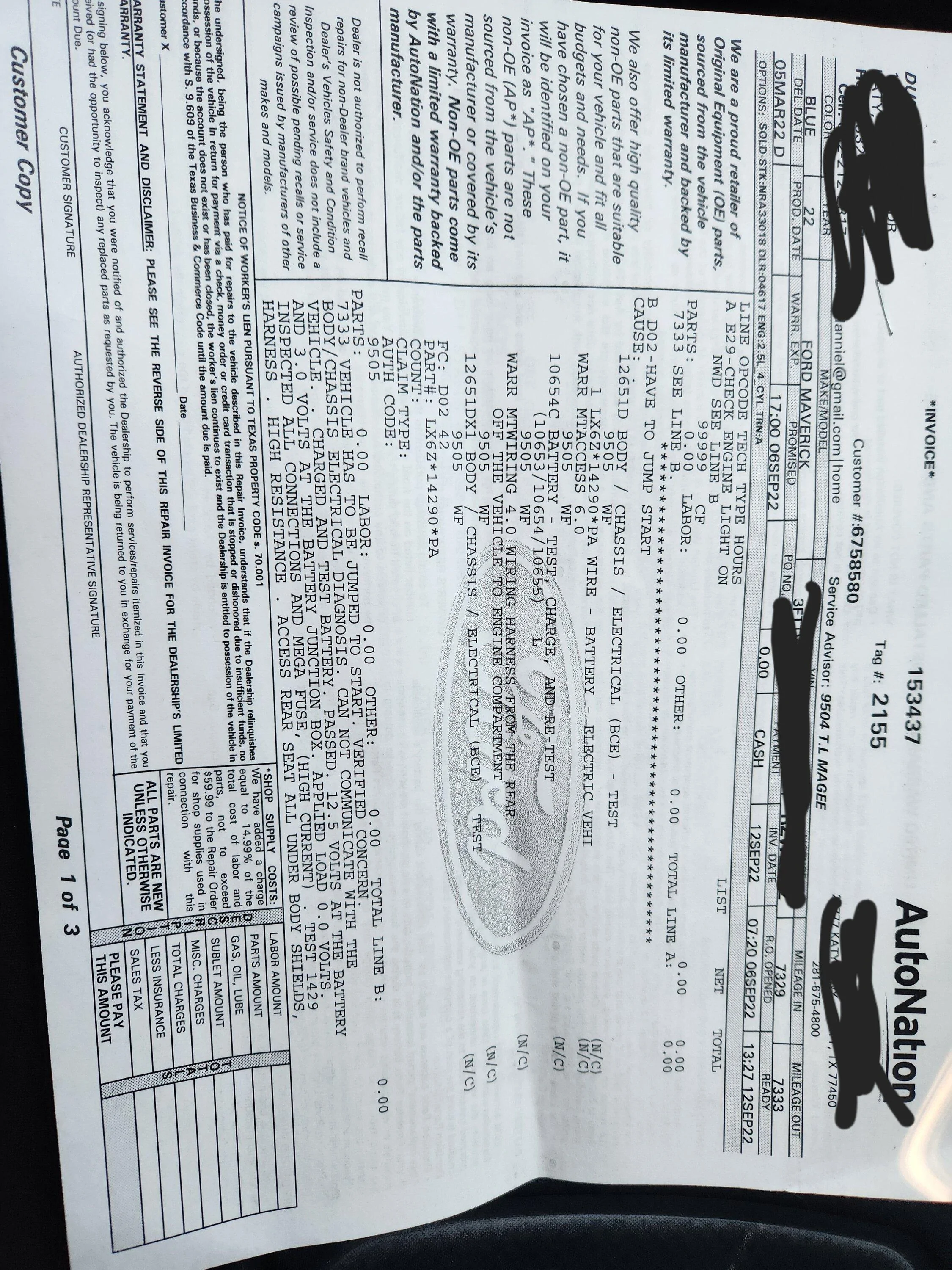Ford Maverick Tracking DEAD HYBRID Mavericks Reported Dealer Solutions / Fixes ... 20220912_174552