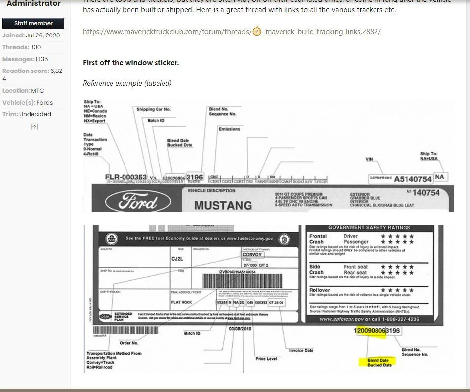 Ford Maverick October Hybrid Orders United WindowSticker-explained