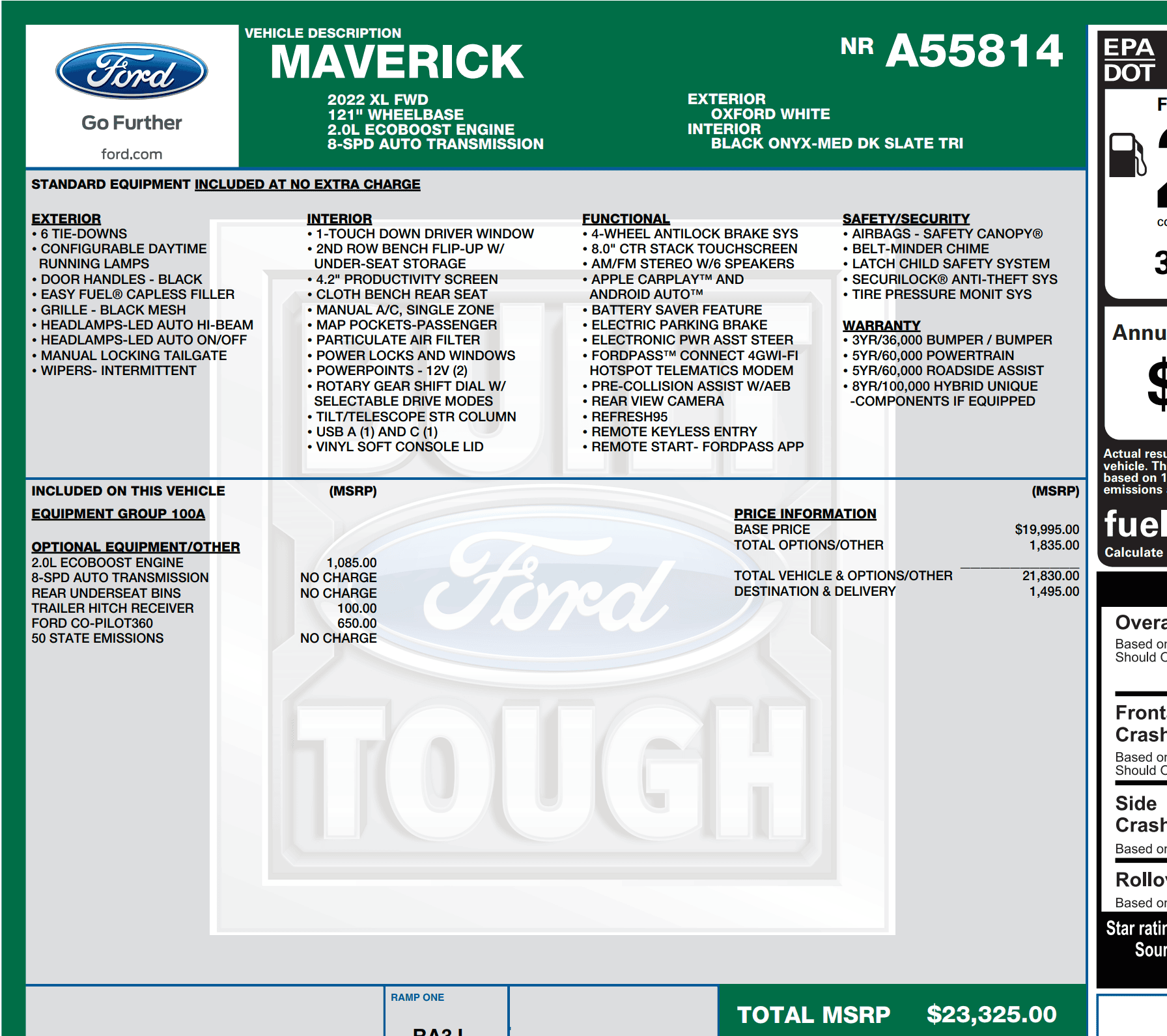 Ford Maverick 💵 2023 Maverick Pricing (MSRP / Invoice) & Options Released -- Including New Black Appearance Package 1663261547051