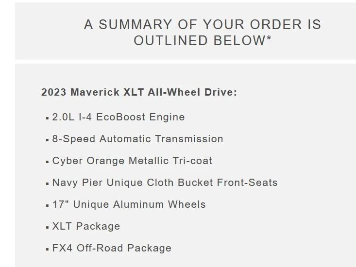 Ford Maverick Long McArthur 2023 Orders Unite! Screenshot 2022-09-16 083318