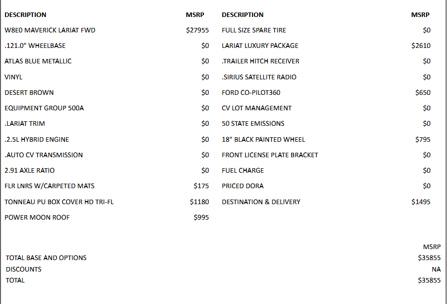 Ford Maverick 2023 Maverick. Order placed. maverick