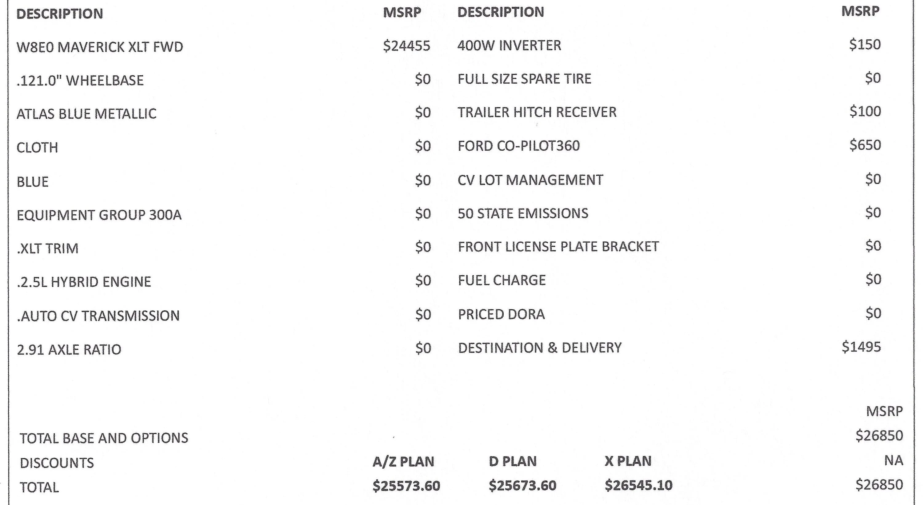 Ford Maverick - 23MY - September Orders United MY23 Cropped DORA