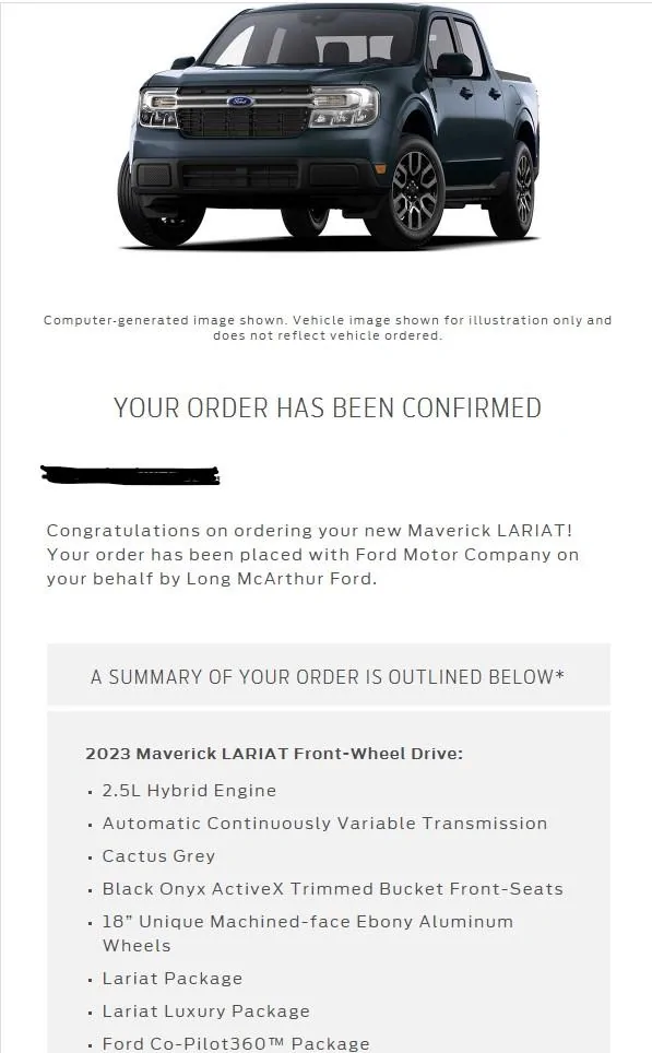Ford Maverick Email received after 23 order? 2023 Order Confirmation_edited