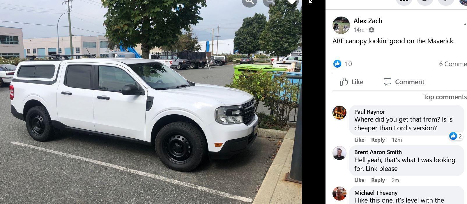 Ford Maverick Aftermarket Topper / Cap options? ARE on Mav.JPG