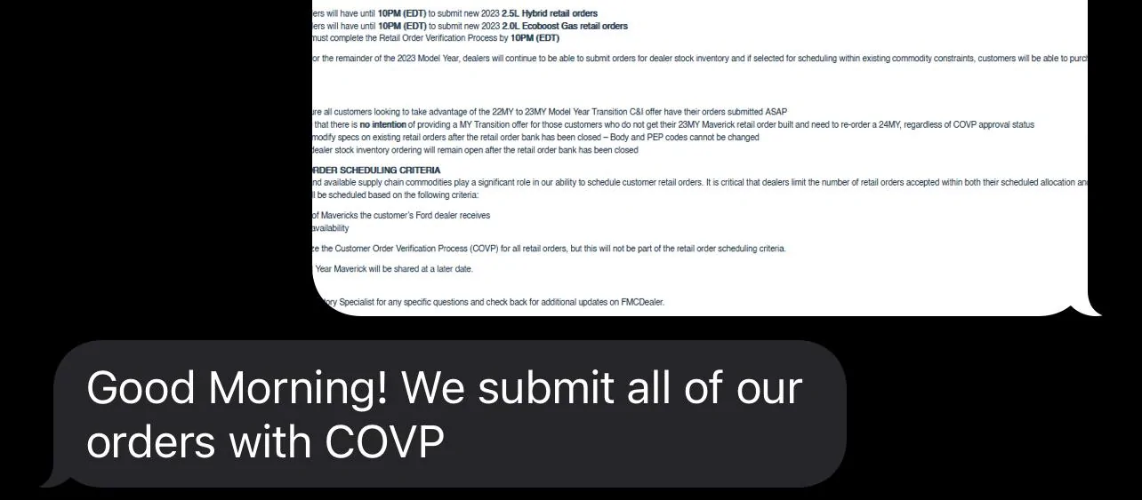 Ford Maverick ⛔️ Official bulletin: 2023 Maverick order banks closing on 9/20 (Hybrid) and 9/21 (EcoBoost) 95725469-13E9-4CAC-9EA4-42D1D1FF63FF