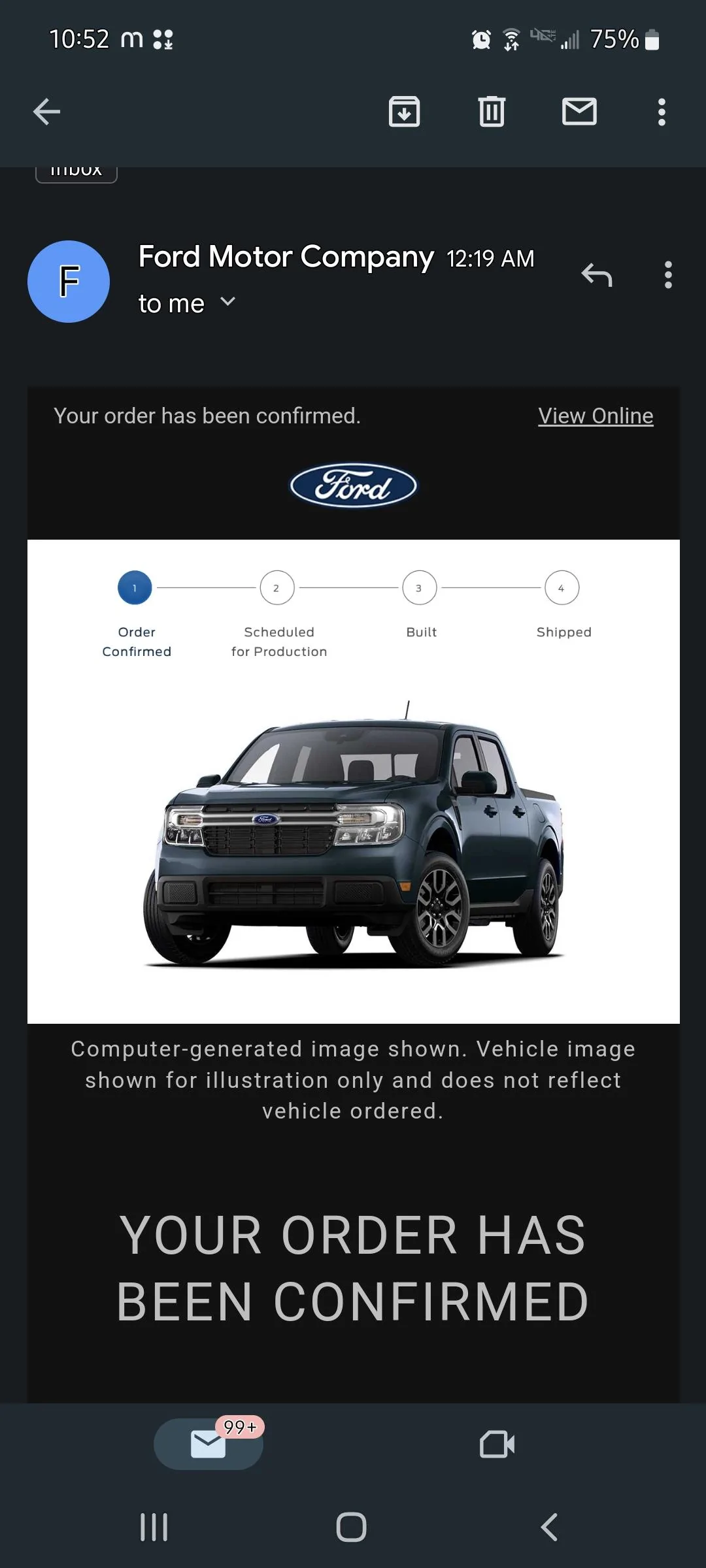 Ford Maverick Finally  i got order Screenshot_20220920-105214_Gmail