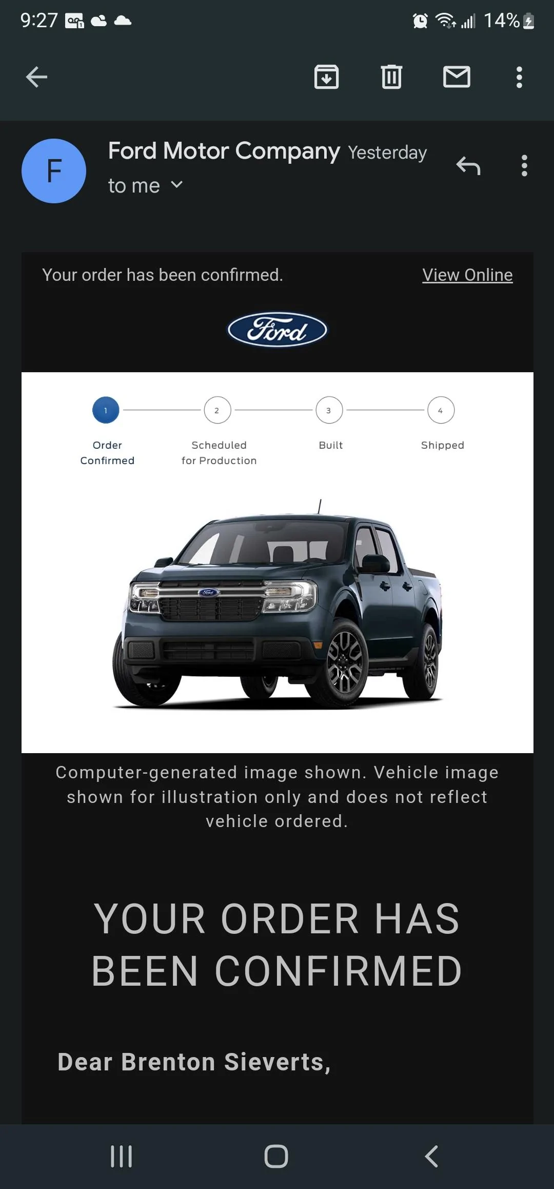 Ford Maverick Anyone Successfully Build Tremor Order? Screenshot_20220920-092713_Gmail