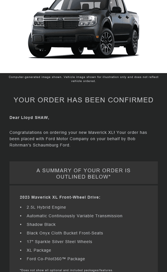Ford Maverick '23 Order Confirmation Emails Yet? Screenshot (382)